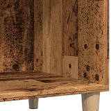 Platenkast 84,5X38X89 Cm Bewerkt Hout Oud Houtkleurig