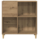 Platenkast 84,5X38X89 Cm Bewerkt Hout Artisanaal Eikenkleur