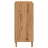 Platenkast 84,5X38X89 Cm Bewerkt Hout Artisanaal Eikenkleur
