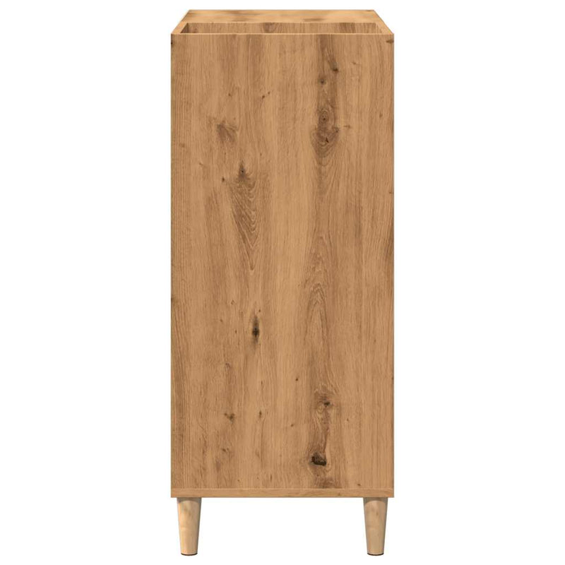 Platenkast 84,5X38X89 Cm Bewerkt Hout Artisanaal Eikenkleur