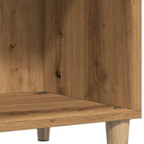 Platenkast 84,5X38X89 Cm Bewerkt Hout Artisanaal Eikenkleur