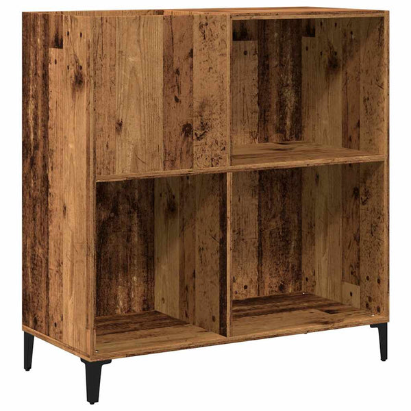 Platenkast 84,5X38X89 Cm Bewerkt Hout Oud Houtkleurig