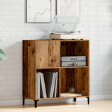 Platenkast 84,5X38X89 Cm Bewerkt Hout Oud Houtkleurig