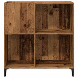 Platenkast 84,5X38X89 Cm Bewerkt Hout Oud Houtkleurig