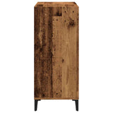 Platenkast 84,5X38X89 Cm Bewerkt Hout Oud Houtkleurig
