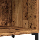 Platenkast 84,5X38X89 Cm Bewerkt Hout Oud Houtkleurig