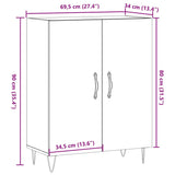 Dressoir 69,5X34X90 Cm Bewerkt Hout Kleurig
