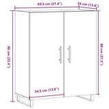 Dressoir 69,5X34X90 Cm Bewerkt Hout Kleurig