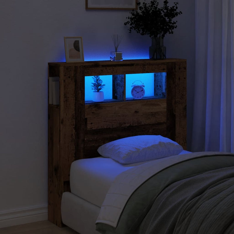 Led Hoofdbord 140 X 18,5 X 103,5 Cm Bewerkt Hout