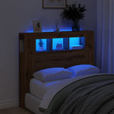 Led Hoofdbord 140 X 18,5 X 103,5 Cm Bewerkt Hout