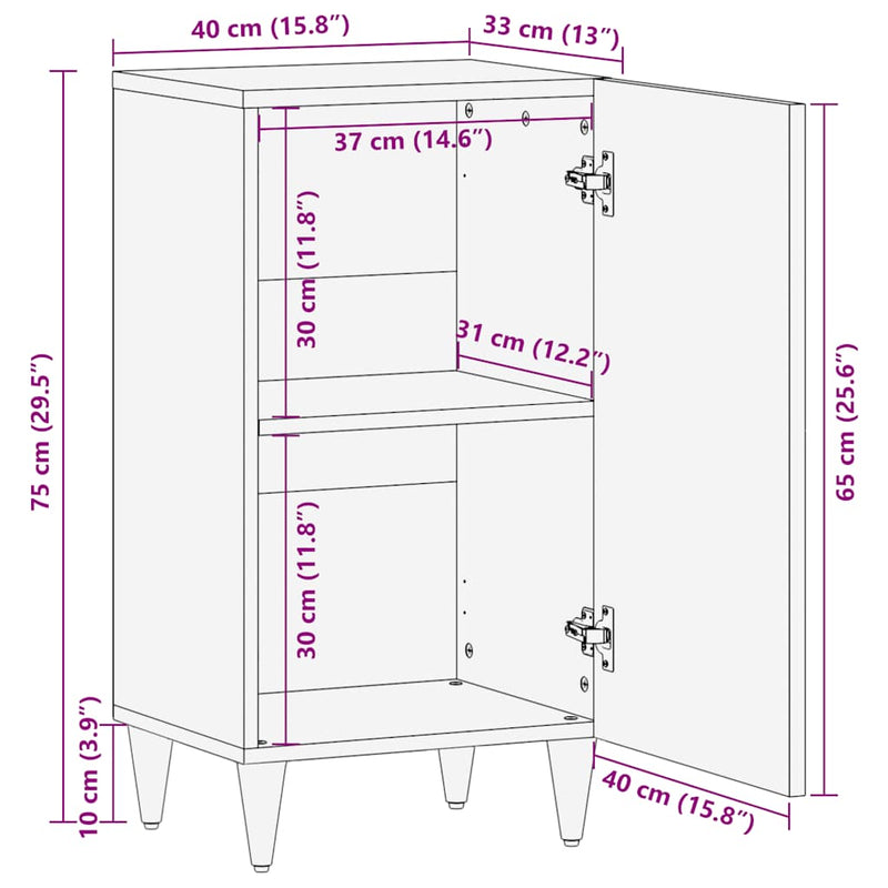 Dressoir 40X33X75 Cm Massief Mangohout