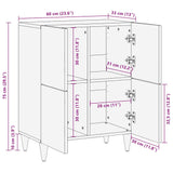 Dressoir 60X33X75 Cm Massief Mangohout