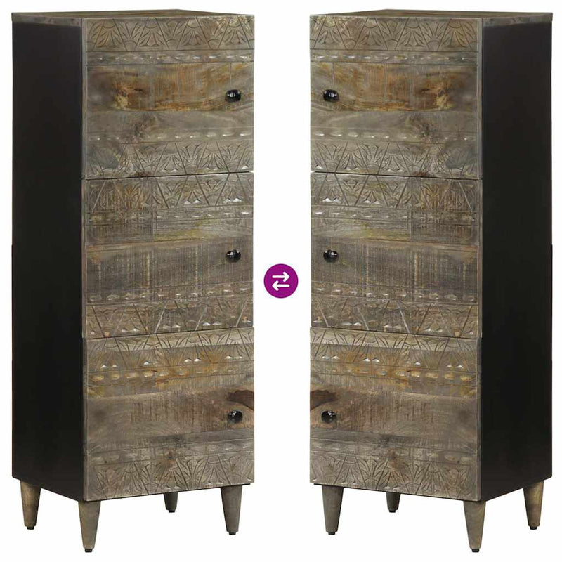 Hoge Kast 40X33X110 Cm Massief Mangohout