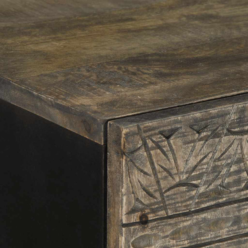 Hoge Kast 60X33X100 Cm Massief Mangohout