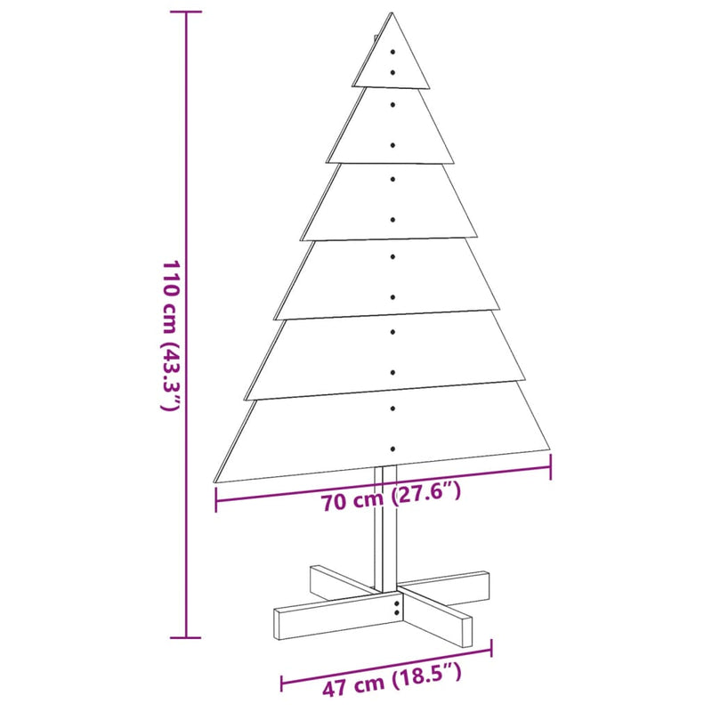 Kerstdecoratie Kerstboom Massief Hout Naturel (Onafgewerkt)