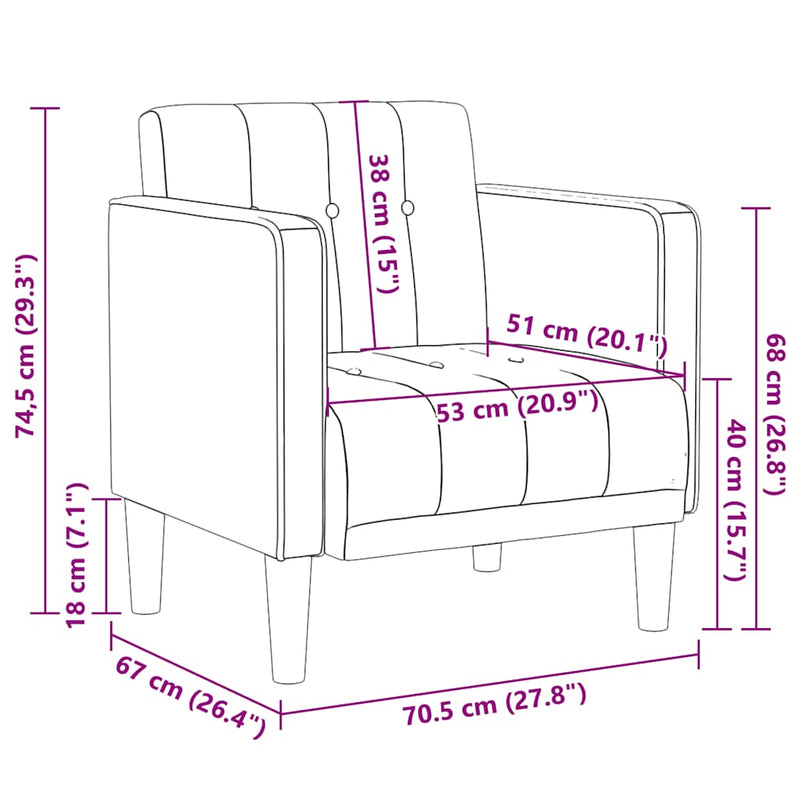 Fauteuil Met Armleuningen 53 Cm Stof