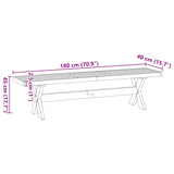Eetbank Noain X-Vormige Poten 180X40X45 Cm Massief Hout