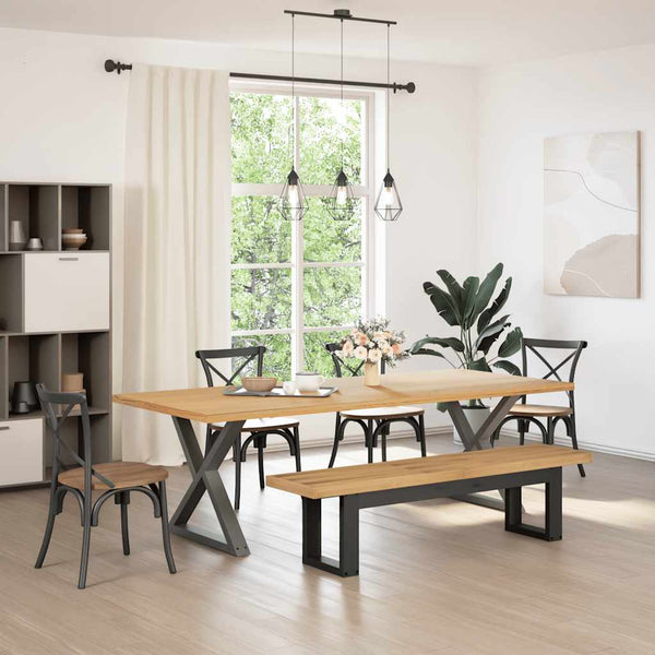 Eetbank Noain U-Vormige Poten 180X40X45 Cm Massief Hout