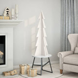 Kerstdecoratie Kerstboom 59,5 Cm Massief Grenenhout Wit