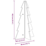 Kerstdecoratie Kerstboom 69,5 Cm Massief Grenenhout Wasbruin