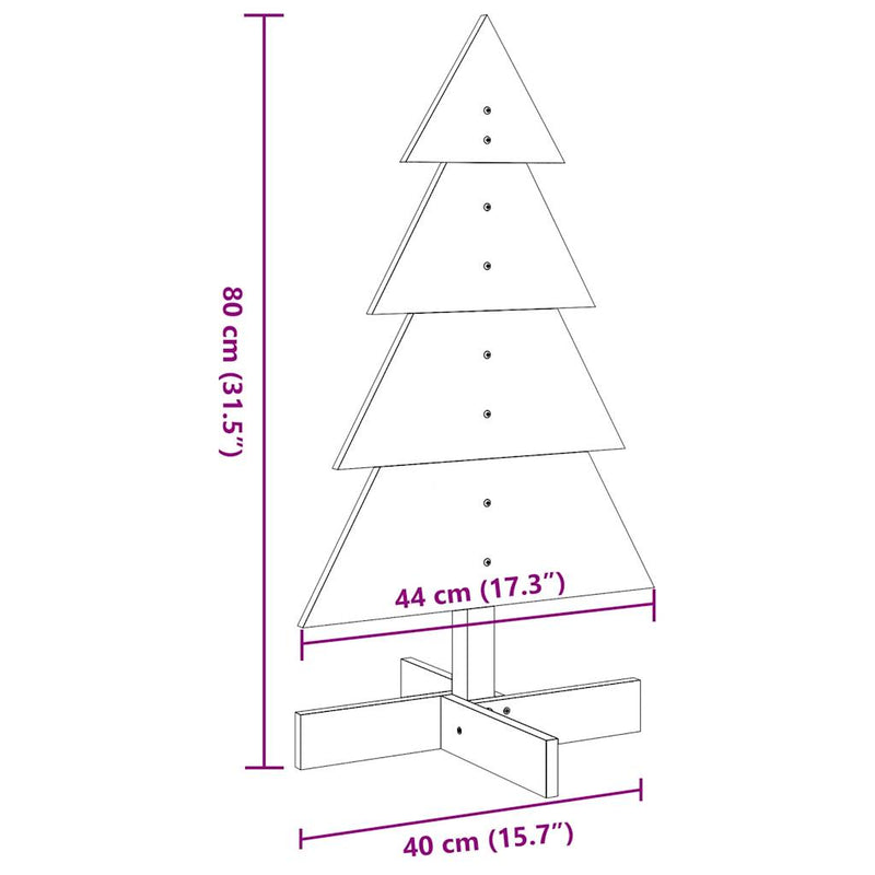 Kerstdecoratie Kerstboom Massief Grenenhout Wasbruin