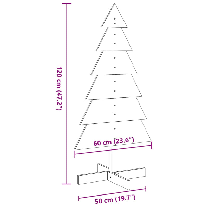 Kerstdecoratie Kerstboom Massief Grenenhout Naturel