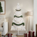 Kerstdecoratie Kerstboom Massief Grenenhout Wit