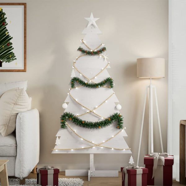 Kerstdecoratie Kerstboom Massief Grenenhout Wit