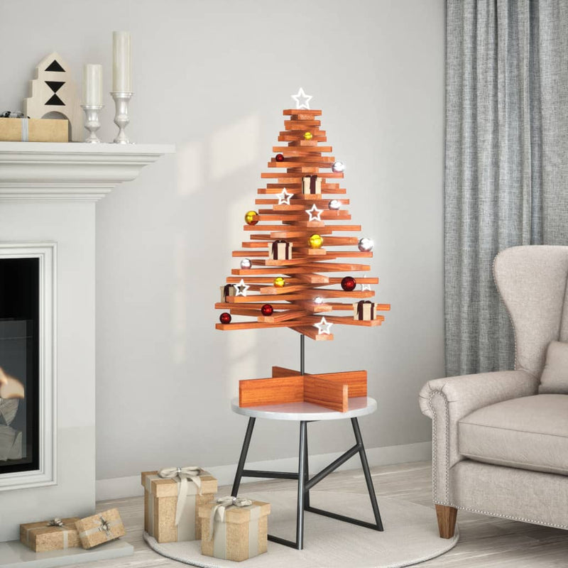Kerstdecoratie Kerstboom Massief Grenenhout Wasbruin
