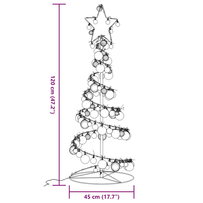 Led-Kerstboom Met Kerstballen 80 Leds Warm Wit
