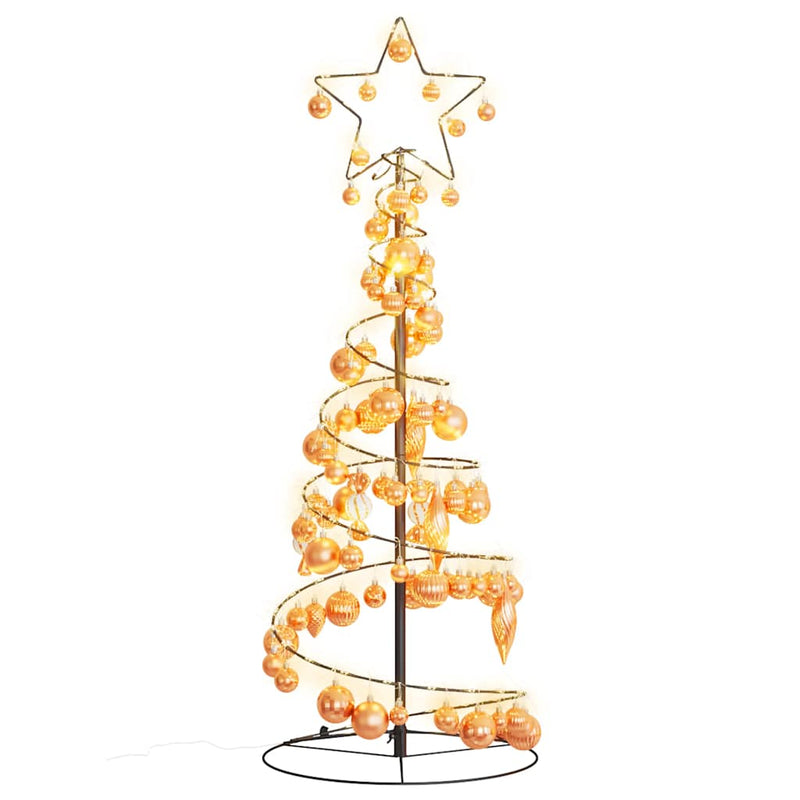 Led-Kerstboom Met Kerstballen 80 Leds Warm Wit