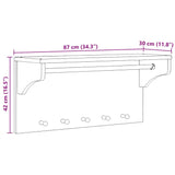 Wandkapstok Sandnes 87X30X42 Cm Massief Grenenhout