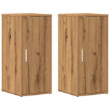 Schoenenkasten 2 St 32X35X70 Cm Bewerkt Hout Artisanaal Eiken