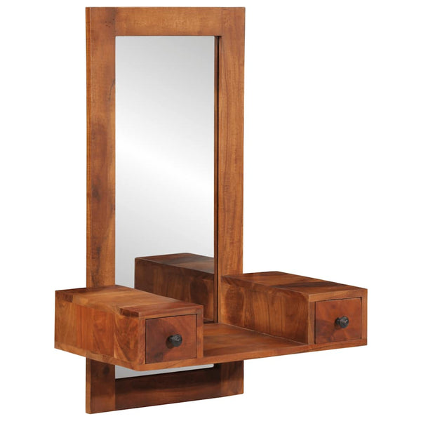 Wandspiegel Met Lades 60X33X90 Cm Massief Acaciahout