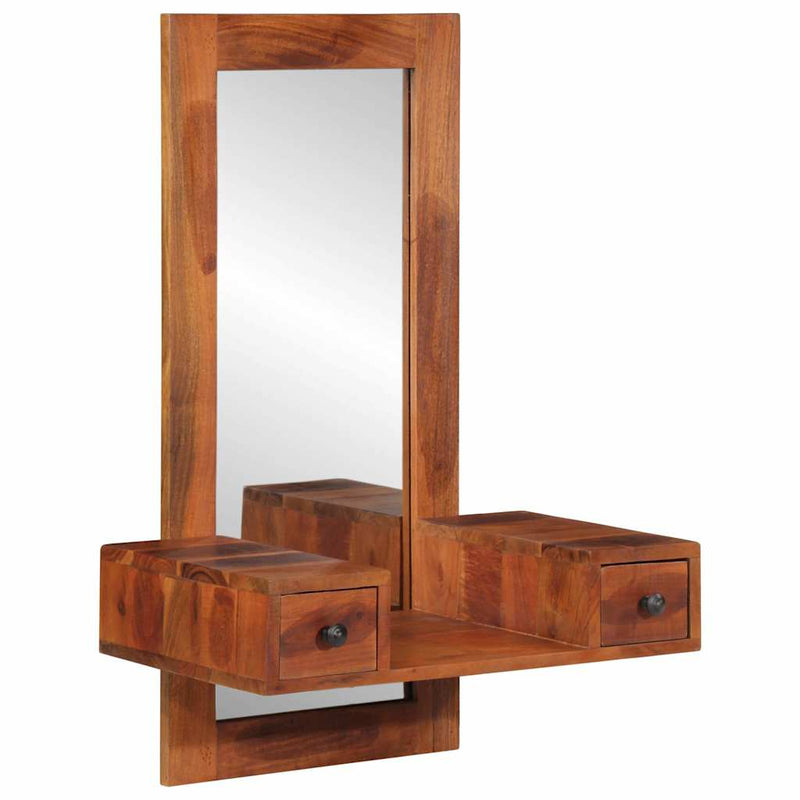 Wandspiegel Met Lades 60X33X90 Cm Massief Acaciahout
