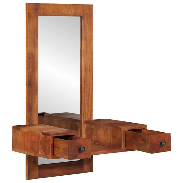 Wandspiegel Met Lades 60X33X90 Cm Massief Acaciahout