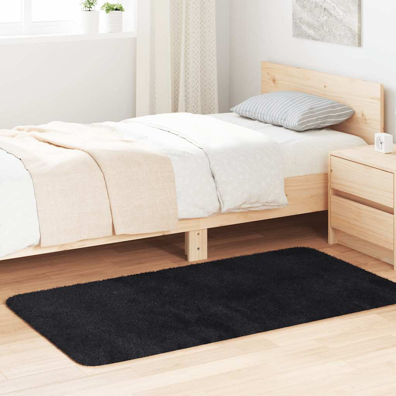 Hoogpolig Vloerkleed Navarra Polyester Zwart