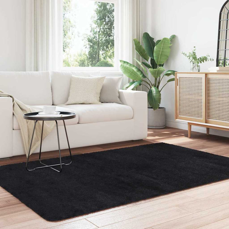 Hoogpolig Vloerkleed Navarra Polyester Zwart