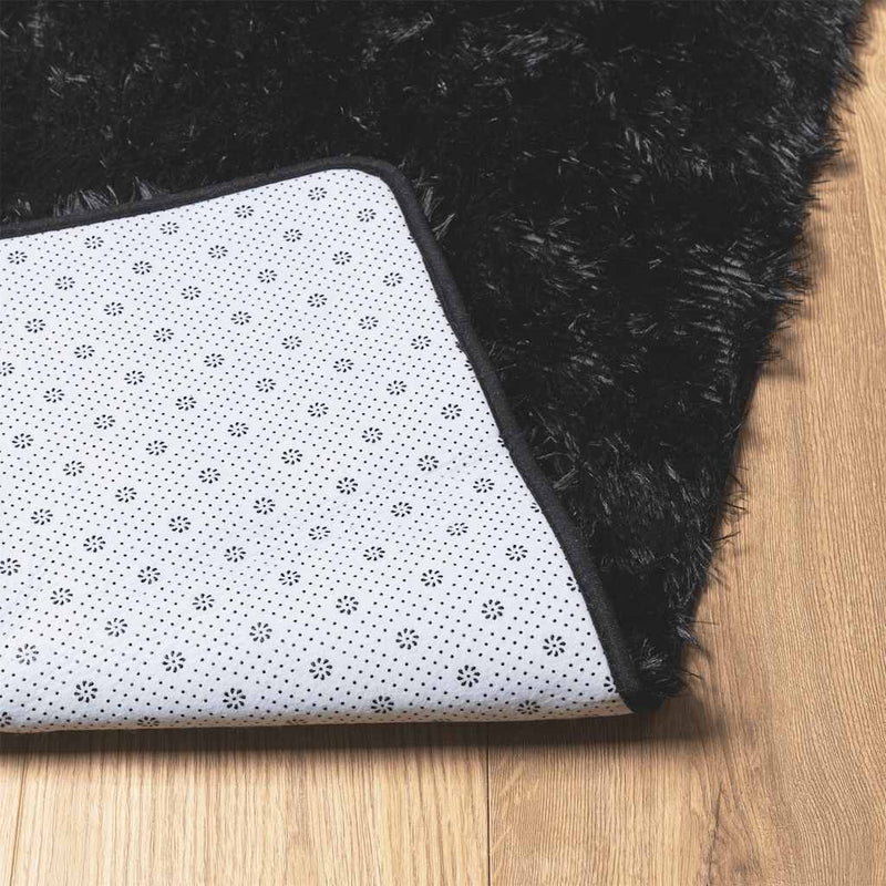 Hoogpolig Vloerkleed Navarra Polyester Zwart