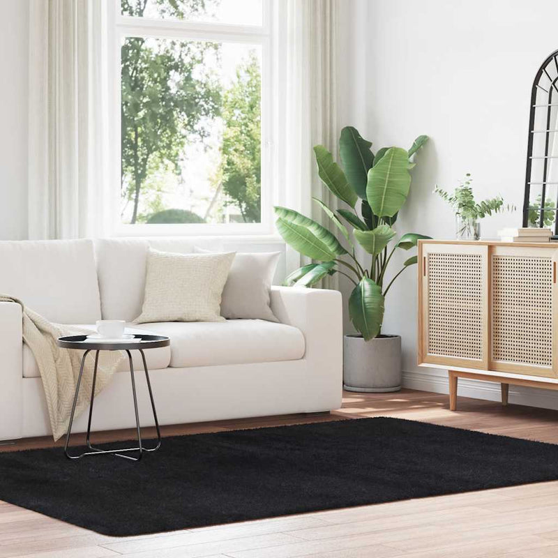 Hoogpolig Vloerkleed Navarra Polyester Zwart