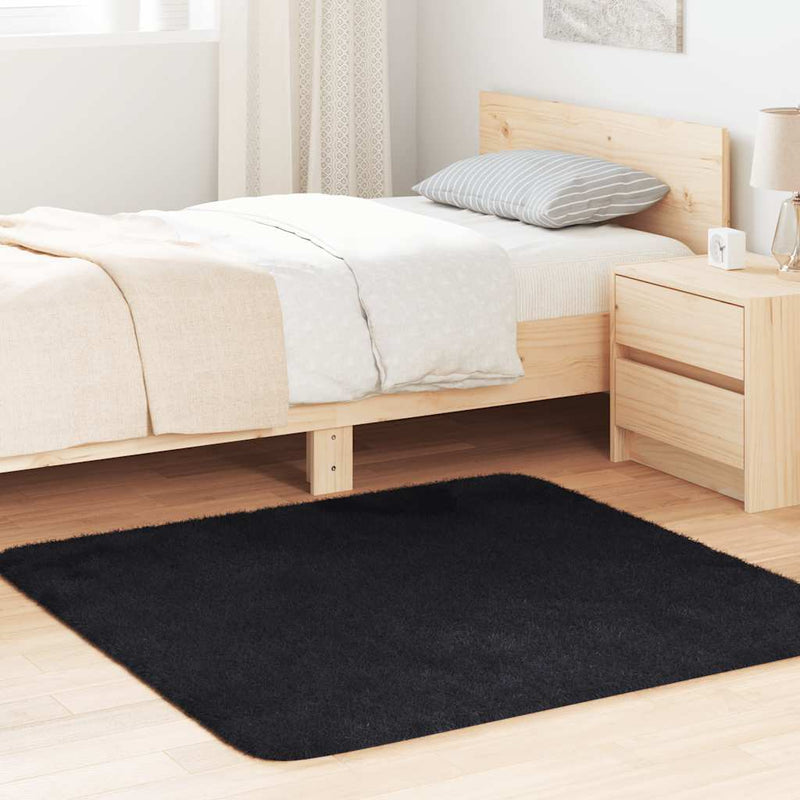 Hoogpolig Vloerkleed Navarra Polyester Zwart