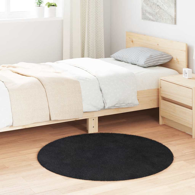 Hoogpolig Vloerkleed Navarra Polyester Zwart