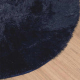 Hoogpolig Vloerkleed Navarra 100X100 Cm Polyester Marineblauw