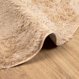 Hoogpolig Vloerkleed Navarra 120X120 Cm Polyester Beige