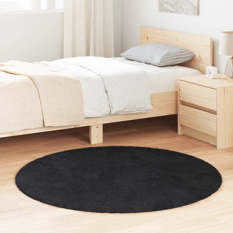 Hoogpolig Vloerkleed Navarra Polyester Zwart