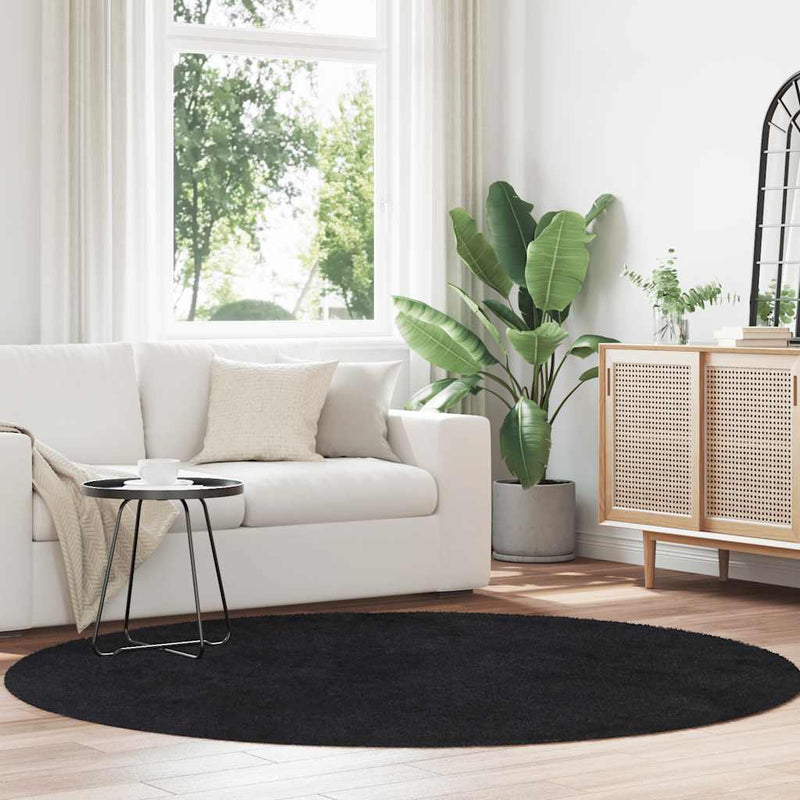 Hoogpolig Vloerkleed Navarra Polyester Zwart
