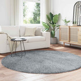 Hoogpolig Vloerkleed Navarra 200X200 Cm Polyester Lichtgrijs