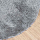 Hoogpolig Vloerkleed Navarra 200X200 Cm Polyester Lichtgrijs
