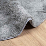 Hoogpolig Vloerkleed Navarra 200X200 Cm Polyester Lichtgrijs