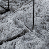 Hoogpolig Vloerkleed Navarra 200X200 Cm Polyester Lichtgrijs